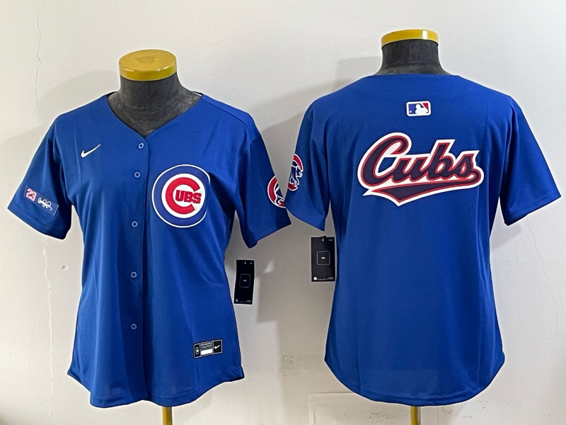 Women Chicago Cubs blank blue 2025 Nike MLB jersey 007